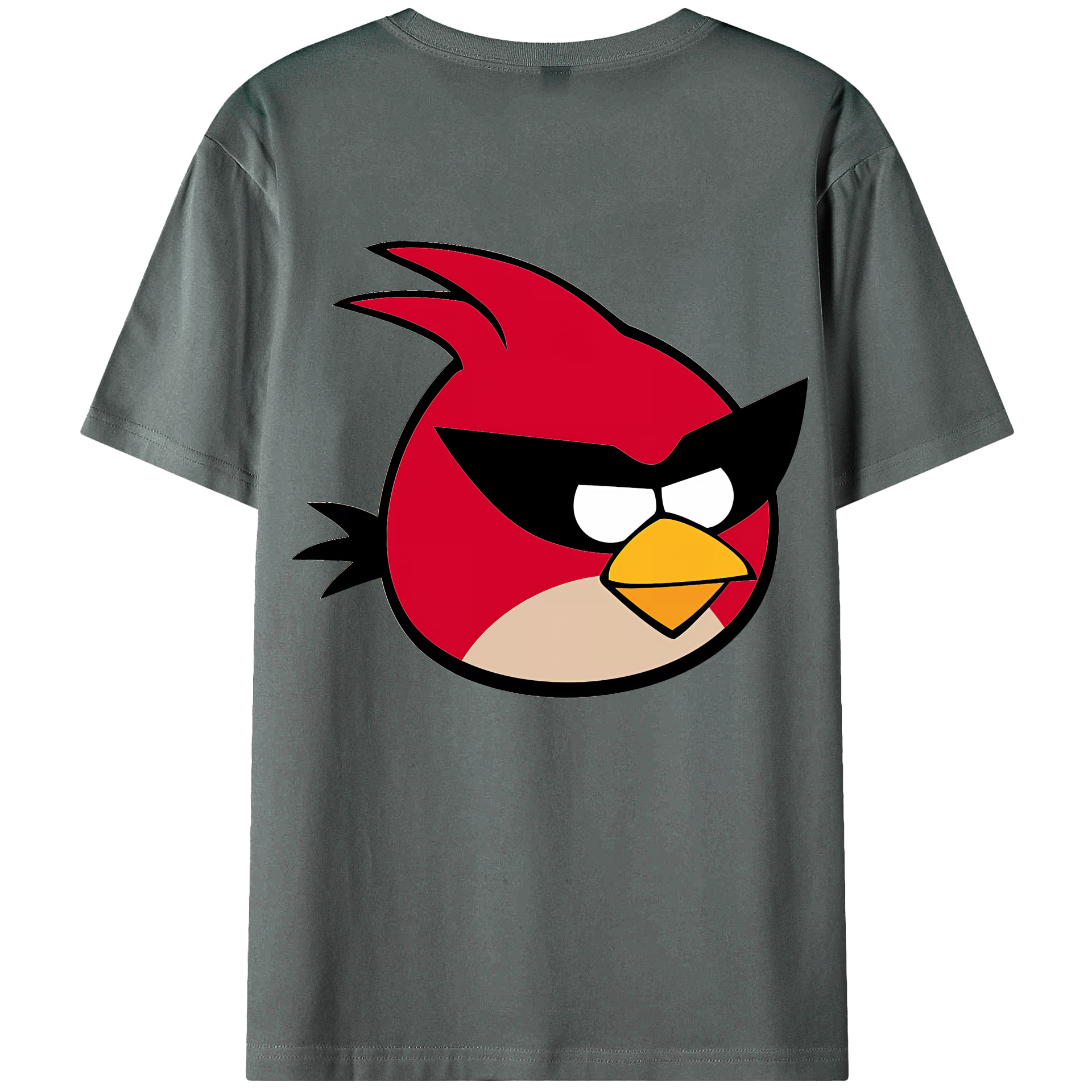 （画像用） Angry Birds アングリーバード 綿100％ メンズ半袖Tシャツ（バックプリント） 通気性